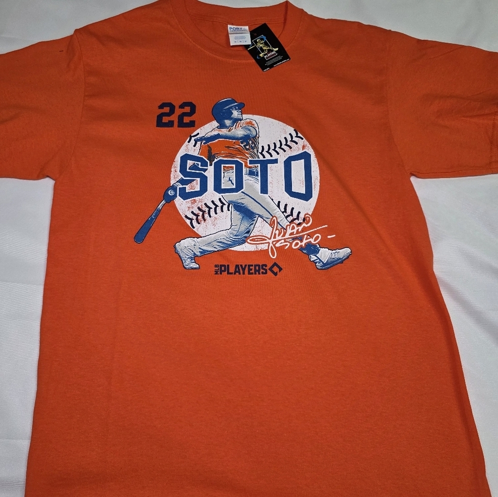 Juan Soto #22 NY METS Orange Graphic Baseball T-Shirt- Size Med  NWT